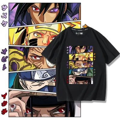 アニメシーン/キャラクター柄 プリント Tシャツ 男女兼用 Naruto ナルト風 ｔシャツ 半袖 長袖 パーカー ナルト・ウズマキ サスケ・ウチハ カカシ・ハタケ ヒナタ・ヒュウガ コスプレ衣装　コスチューム　グッズ