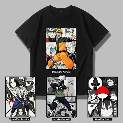 アニメシーン/キャラクター柄 プリント Tシャツ 男女兼用 Naruto ナルト風 ｔシャツ 半袖 長袖 パーカー ナルト・ウズマキ サスケ・ウチハ カカシ・ハタケ ヒナタ・ヒュウガ コスプレ衣装　コスチューム　グッズ