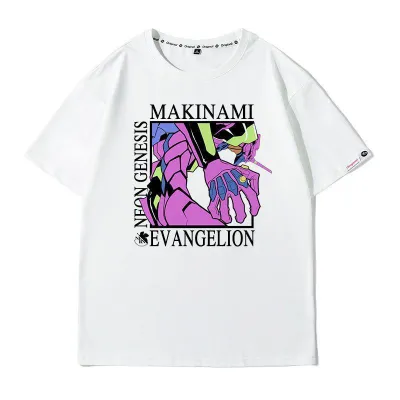 アニメシーン/キャラクター柄 プリント Tシャツ 男女兼用 EVA 新世紀エヴァンゲリオン ｔシャツ アスカ 綾波レイ 葛城ミサト 初号機 第2号機 第3号機 コスプレ衣装　コスチューム　スラムダンク グッズ