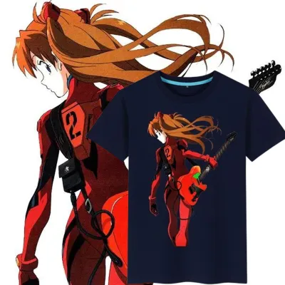 アニメシーン/キャラクター柄 プリント Tシャツ 男女兼用 EVA 新世紀エヴァンゲリオン ｔシャツ アスカ 綾波レイ 葛城ミサト 初号機 第2号機 第3号機 コスプレ衣装　コスチューム　スラムダンク グッズ