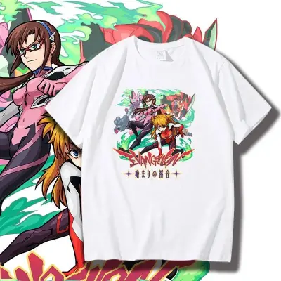 アニメシーン/キャラクター柄 プリント Tシャツ 男女兼用 EVA 新世紀エヴァンゲリオン ｔシャツ アスカ 綾波レイ 葛城ミサト 初号機 第2号機 第3号機 コスプレ衣装　コスチューム　スラムダンク グッズ