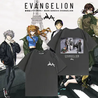 アニメシーン/キャラクター柄 プリント Tシャツ 男女兼用 EVA 新世紀エヴァンゲリオン ｔシャツ アスカ 綾波レイ 葛城ミサト 初号機 第2号機 第3号機 コスプレ衣装　コスチューム　スラムダンク グッズ