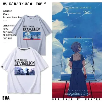 アニメシーン/キャラクター柄 プリント Tシャツ 男女兼用 EVA 新世紀エヴァンゲリオン ｔシャツ アスカ 綾波レイ 葛城ミサト 初号機 第2号機 第3号機 コスプレ衣装　コスチューム　スラムダンク グッズ