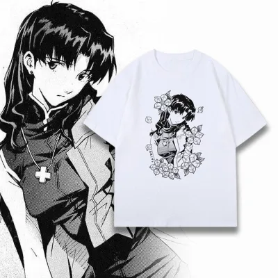 アニメシーン/キャラクター柄 プリント Tシャツ 男女兼用 EVA 新世紀エヴァンゲリオン ｔシャツ アスカ 綾波レイ 葛城ミサト 初号機 第2号機 第3号機 コスプレ衣装　コスチューム　スラムダンク グッズ