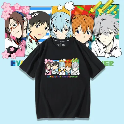 アニメシーン/キャラクター柄 プリント Tシャツ 男女兼用 EVA 新世紀エヴァンゲリオン ｔシャツ アスカ 綾波レイ 葛城ミサト 初号機 第2号機 第3号機 コスプレ衣装　コスチューム　スラムダンク グッズ