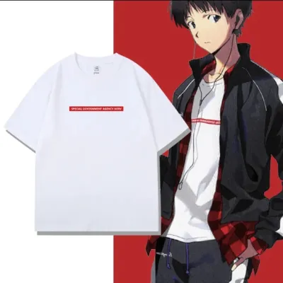 アニメシーン/キャラクター柄 プリント Tシャツ 男女兼用 EVA 新世紀エヴァンゲリオン ｔシャツ アスカ 綾波レイ 葛城ミサト 初号機 第2号機 第3号機 コスプレ衣装　コスチューム　スラムダンク グッズ