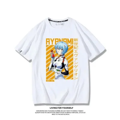 アニメシーン/キャラクター柄 プリント Tシャツ 男女兼用 EVA 新世紀エヴァンゲリオン ｔシャツ アスカ 綾波レイ 葛城ミサト 初号機 第2号機 第3号機 コスプレ衣装　コスチューム　スラムダンク グッズ