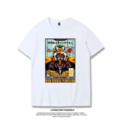 アニメシーン/キャラクター柄 プリント Tシャツ 男女兼用 EVA 新世紀エヴァンゲリオン ｔシャツ アスカ 綾波レイ 葛城ミサト 初号機 第2号機 第3号機 コスプレ衣装　コスチューム　スラムダンク グッズ