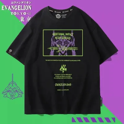 アニメシーン/キャラクター柄 プリント Tシャツ 男女兼用 EVA 新世紀エヴァンゲリオン ｔシャツ アスカ 綾波レイ 葛城ミサト 初号機 第2号機 第3号機 コスプレ衣装　コスチューム　スラムダンク グッズ