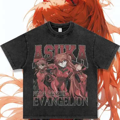 アニメシーン/キャラクター柄 プリント Tシャツ 男女兼用 EVA 新世紀エヴァンゲリオン ｔシャツ アスカ 綾波レイ 葛城ミサト 初号機 第2号機 第3号機 コスプレ衣装　コスチューム　スラムダンク グッズ