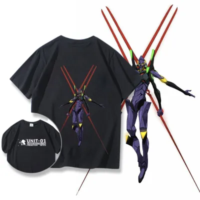 アニメシーン/キャラクター柄 プリント Tシャツ 男女兼用 EVA 新世紀エヴァンゲリオン ｔシャツ アスカ 綾波レイ 葛城ミサト 初号機 第2号機 第3号機 コスプレ衣装　コスチューム　スラムダンク グッズ