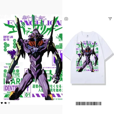 アニメシーン/キャラクター柄 プリント Tシャツ 男女兼用 EVA 新世紀エヴァンゲリオン ｔシャツ アスカ 綾波レイ 葛城ミサト 初号機 第2号機 第3号機 コスプレ衣装　コスチューム　スラムダンク グッズ