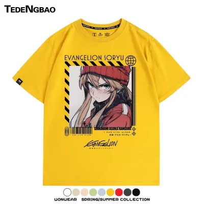 アニメシーン/キャラクター柄 プリント Tシャツ 男女兼用 EVA 新世紀エヴァンゲリオン ｔシャツ アスカ 綾波レイ 葛城ミサト 初号機 第2号機 第3号機 コスプレ衣装　コスチューム　スラムダンク グッズ