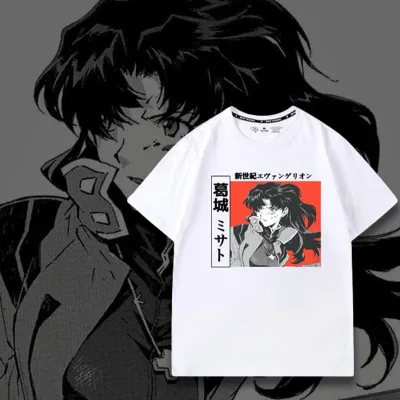 アニメシーン/キャラクター柄 プリント Tシャツ 男女兼用 EVA 新世紀エヴァンゲリオン ｔシャツ アスカ 綾波レイ 葛城ミサト 初号機 第2号機 第3号機 コスプレ衣装　コスチューム　スラムダンク グッズ