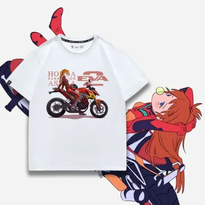 アニメシーン/キャラクター柄 プリント Tシャツ 男女兼用 EVA 新世紀エヴァンゲリオン ｔシャツ アスカ 綾波レイ 葛城ミサト 初号機 第2号機 第3号機 コスプレ衣装　コスチューム　スラムダンク グッズ