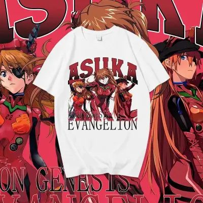 アニメシーン/キャラクター柄 プリント Tシャツ 男女兼用 EVA 新世紀エヴァンゲリオン ｔシャツ アスカ 綾波レイ 葛城ミサト 初号機 第2号機 第3号機 コスプレ衣装　コスチューム　スラムダンク グッズ