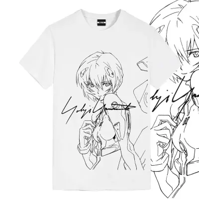 アニメシーン/キャラクター柄 プリント Tシャツ 男女兼用 EVA 新世紀エヴァンゲリオン ｔシャツ アスカ 綾波レイ 葛城ミサト 初号機 第2号機 第3号機 コスプレ衣装　コスチューム　スラムダンク グッズ