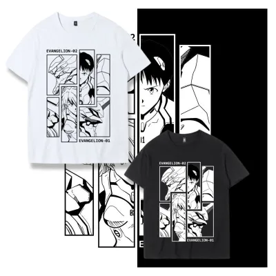 アニメシーン/キャラクター柄 プリント Tシャツ 男女兼用 EVA 新世紀エヴァンゲリオン ｔシャツ アスカ 綾波レイ 葛城ミサト 初号機 第2号機 第3号機 コスプレ衣装　コスチューム　スラムダンク グッズ