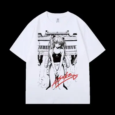 アニメシーン/キャラクター柄 プリント Tシャツ 男女兼用 EVA 新世紀エヴァンゲリオン ｔシャツ アスカ 綾波レイ 葛城ミサト 初号機 第2号機 第3号機 コスプレ衣装　コスチューム　スラムダンク グッズ