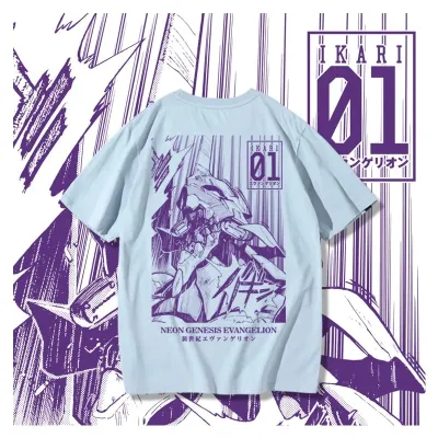 アニメシーン/キャラクター柄 プリント Tシャツ 男女兼用 EVA 新世紀エヴァンゲリオン ｔシャツ アスカ 綾波レイ 葛城ミサト 初号機 第2号機 第3号機 コスプレ衣装　コスチューム　スラムダンク グッズ