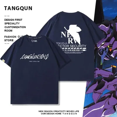 アニメシーン/キャラクター柄 プリント Tシャツ 男女兼用 EVA 新世紀エヴァンゲリオン ｔシャツ アスカ 綾波レイ 葛城ミサト 初号機 第2号機 第3号機 コスプレ衣装　コスチューム　スラムダンク グッズ