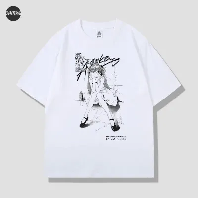 アニメシーン/キャラクター柄 プリント Tシャツ 男女兼用 EVA 新世紀エヴァンゲリオン ｔシャツ アスカ 綾波レイ 葛城ミサト 初号機 第2号機 第3号機 コスプレ衣装　コスチューム　スラムダンク グッズ