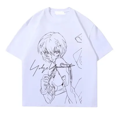 アニメシーン/キャラクター柄 プリント Tシャツ 男女兼用 EVA 新世紀エヴァンゲリオン ｔシャツ アスカ 綾波レイ 葛城ミサト 初号機 第2号機 第3号機 コスプレ衣装　コスチューム　スラムダンク グッズ