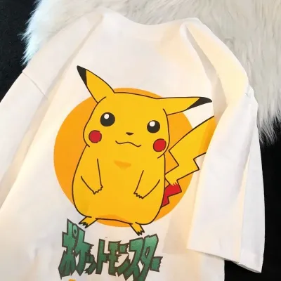 アニメシーン/キャラクター柄 プリント Tシャツ 男女兼用 Pokémon ポケモン ｔシャツ ピカチュウ サトシ ゲームフリーク コスプレ衣装　コスチューム　スラムダンク グッズ