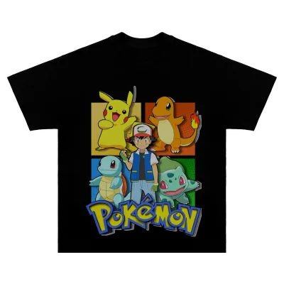 アニメシーン/キャラクター柄 プリント Tシャツ 男女兼用 Pokémon ポケモン ｔシャツ ピカチュウ サトシ ゲームフリーク コスプレ衣装　コスチューム　スラムダンク グッズ