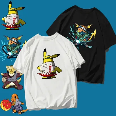 アニメシーン/キャラクター柄 プリント Tシャツ 男女兼用 Pokémon ポケモン ｔシャツ ピカチュウ サトシ ゲームフリーク コスプレ衣装　コスチューム　スラムダンク グッズ