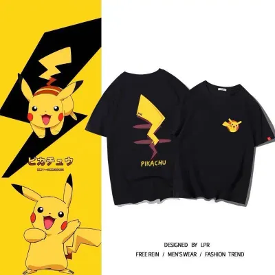 アニメシーン/キャラクター柄 プリント Tシャツ 男女兼用 Pokémon ポケモン ｔシャツ ピカチュウ サトシ ゲームフリーク コスプレ衣装　コスチューム　スラムダンク グッズ