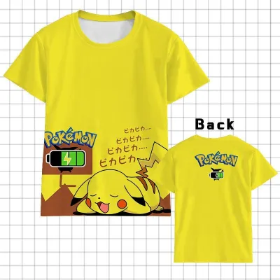 アニメシーン/キャラクター柄 プリント Tシャツ 男女兼用 Pokémon ポケモン ｔシャツ ピカチュウ サトシ ゲームフリーク コスプレ衣装　コスチューム　スラムダンク グッズ