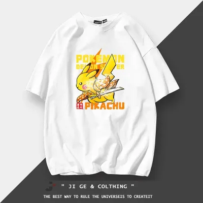 アニメシーン/キャラクター柄 プリント Tシャツ 男女兼用 Pokémon ポケモン ｔシャツ ピカチュウ サトシ ゲームフリーク コスプレ衣装　コスチューム　スラムダンク グッズ