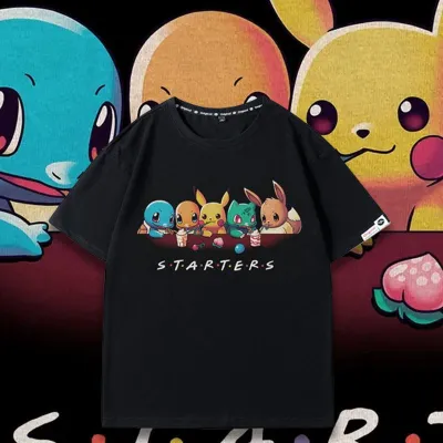 アニメシーン/キャラクター柄 プリント Tシャツ 男女兼用 Pokémon ポケモン ｔシャツ ピカチュウ サトシ ゲームフリーク コスプレ衣装　コスチューム　スラムダンク グッズ