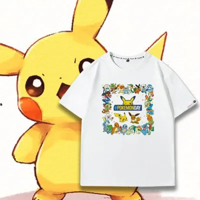 アニメシーン/キャラクター柄 プリント Tシャツ 男女兼用 Pokémon ポケモン ｔシャツ ピカチュウ サトシ ゲームフリーク コスプレ衣装　コスチューム　スラムダンク グッズ