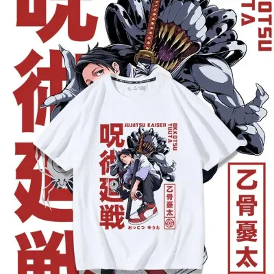 アニメシーン/キャラクター柄 プリント Tシャツ 男女兼用 呪術廻戦風 ｔシャツ 半袖 長袖 パーカー 両面宿儺 五条悟 釘崎野薔薇 伏黒恵 五条霊輔 伏黒神威 虎杖悠仁 狗巻棘 狗巻毛吉 家入冨士太 コスプレ衣装　コスチューム　グッズ