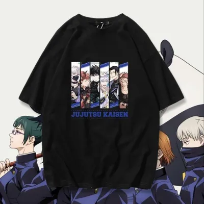 アニメシーン/キャラクター柄 プリント Tシャツ 男女兼用 呪術廻戦風 ｔシャツ 半袖 長袖 パーカー 両面宿儺 五条悟 釘崎野薔薇 伏黒恵 五条霊輔 伏黒神威 虎杖悠仁 狗巻棘 狗巻毛吉 家入冨士太 コスプレ衣装　コスチューム　グッズ