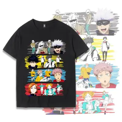 アニメシーン/キャラクター柄 プリント Tシャツ 男女兼用 呪術廻戦風 ｔシャツ 半袖 長袖 パーカー 両面宿儺 五条悟 釘崎野薔薇 伏黒恵 五条霊輔 伏黒神威 虎杖悠仁 狗巻棘 狗巻毛吉 家入冨士太 コスプレ衣装　コスチューム　グッズ