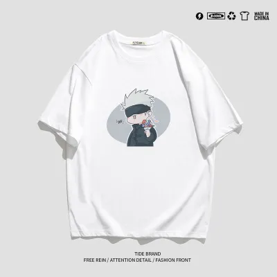 アニメシーン/キャラクター柄 プリント Tシャツ 男女兼用 呪術廻戦風 ｔシャツ 半袖 長袖 パーカー 両面宿儺 五条悟 釘崎野薔薇 伏黒恵 五条霊輔 伏黒神威 虎杖悠仁 狗巻棘 狗巻毛吉 家入冨士太 コスプレ衣装　コスチューム　グッズ