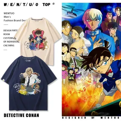 アニメシーン/キャラクター柄 プリント Tシャツ 男女兼用 名探偵コナン風 ｔシャツ 半袖 長袖 パーカー 毛利小五郎 毛利蘭 工藤新一 吉田步美 灰原哀 コスプレ衣装　コスチューム　グッズ