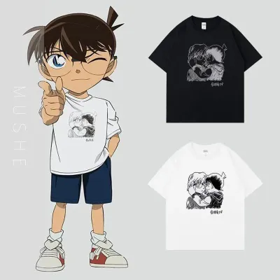 アニメシーン/キャラクター柄 プリント Tシャツ 男女兼用 名探偵コナン風 ｔシャツ 半袖 長袖 パーカー 毛利小五郎 毛利蘭 工藤新一 吉田步美 灰原哀 コスプレ衣装　コスチューム　グッズ