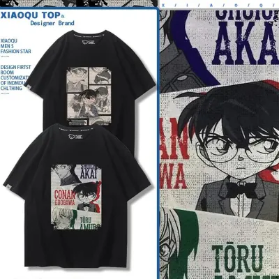 アニメシーン/キャラクター柄 プリント Tシャツ 男女兼用 名探偵コナン風 ｔシャツ 半袖 長袖 パーカー 毛利小五郎 毛利蘭 工藤新一 吉田步美 灰原哀 コスプレ衣装　コスチューム　グッズ