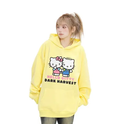 アニメシーン/キャラクター柄 プリント パーカー 男女兼用 Hello Kitty ハローキティ ｔシャツ 半袖 長袖 パーカー ハローキティ キティのママ キティのパパ ミミィ デイジー リトルツインスターズ キティのお友達 コスプレ