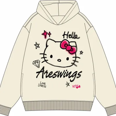 アニメシーン/キャラクター柄 プリント パーカー 男女兼用 Hello Kitty ハローキティ ｔシャツ 半袖 長袖 パーカー ハローキティ キティのママ キティのパパ ミミィ デイジー リトルツインスターズ キティのお友達 コスプレ