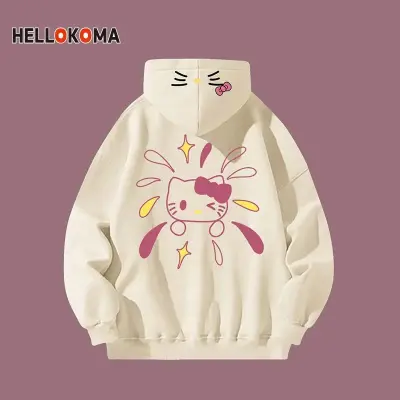 アニメシーン/キャラクター柄 プリント パーカー 男女兼用 Hello Kitty ハローキティ ｔシャツ 半袖 長袖 パーカー ハローキティ キティのママ キティのパパ ミミィ デイジー リトルツインスターズ キティのお友達 コスプレ