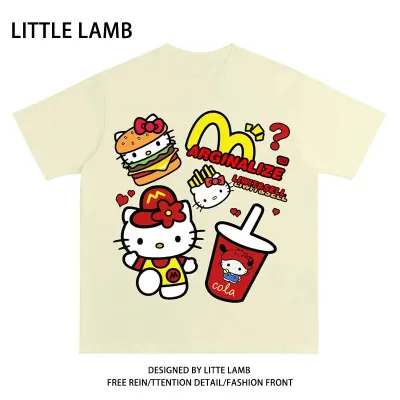 アニメシーン/キャラクター柄 プリント Tシャツ 男女兼用 Hello Kitty ハローキティ ｔシャツ 半袖 長袖 パーカー ハローキティ キティのママ キティのパパ ミミィ デイジー リトルツインスターズ キティのお友達 コスプレ