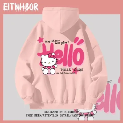 アニメシーン/キャラクター柄 プリント パーカー 男女兼用 Hello Kitty ハローキティ ｔシャツ 半袖 長袖 パーカー ハローキティ キティのママ キティのパパ ミミィ デイジー リトルツインスターズ キティのお友達 コスプレ