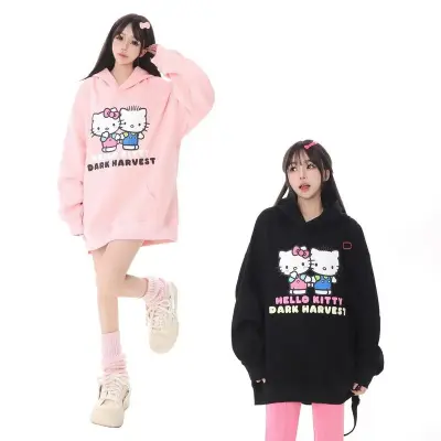 アニメシーン/キャラクター柄 プリント パーカー 男女兼用 Hello Kitty ハローキティ ｔシャツ 半袖 長袖 パーカー ハローキティ キティのママ キティのパパ ミミィ デイジー リトルツインスターズ キティのお友達 コスプレ