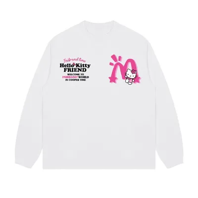 アニメシーン/キャラクター柄 プリント Tシャツ 男女兼用 Hello Kitty ハローキティ ｔシャツ 半袖 長袖 パーカー ハローキティ キティのママ キティのパパ ミミィ デイジー リトルツインスターズ キティのお友達 コスプレ