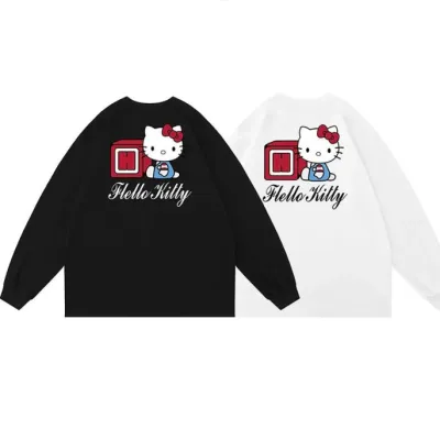 アニメシーン/キャラクター柄 プリント Tシャツ 男女兼用 Hello Kitty ハローキティ ｔシャツ 半袖 長袖 パーカー ハローキティ キティのママ キティのパパ ミミィ デイジー リトルツインスターズ キティのお友達 コスプレ